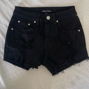 Almost Famous Black Distressed Ripped Denim Shorts